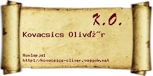 Kovacsics Olivér névjegykártya