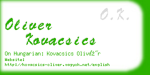 oliver kovacsics business card